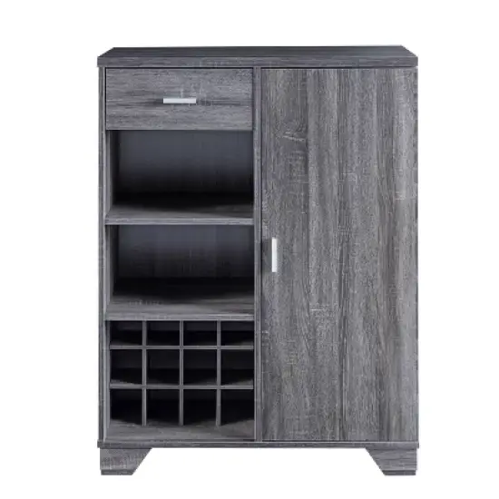 Ereth Modern Wine Bar Cabinet Dark Gray - miBasics image {2}