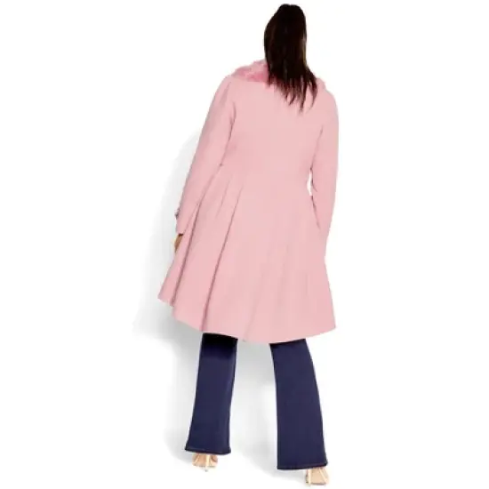 Women's Plus Size Grandiose Coat - blush | CITY CHIC image {1}