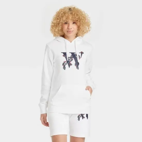 Houston White Adult French Terry Graphic Pullover Sweater - White image {3}