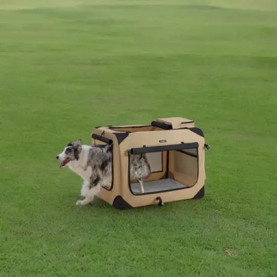 36-Inch Soft Dog Crate, Collapsible Portable for Indoor Outdoor Use - Secure Kennel with Zippers for Home, Car, Travel Camping image {5}