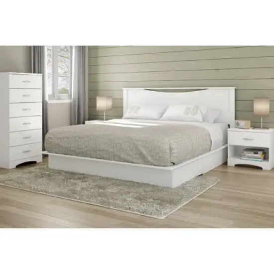 Queen Step One Platform Bed with Drawers - South Shore image {8}