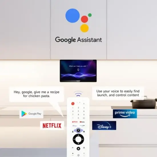 SYLVOX 15.6" Smart Kitchen TV, 1080P FHD Flip-Down Under Cabinet TV, Newest Google TV with App Store, Google Assistant, 12-Volt Smart TV for Kitchen image {5}