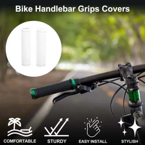 Unique Bargains Bike Handlebar Grips Covers 4.92" White 1 Pair image {1}
