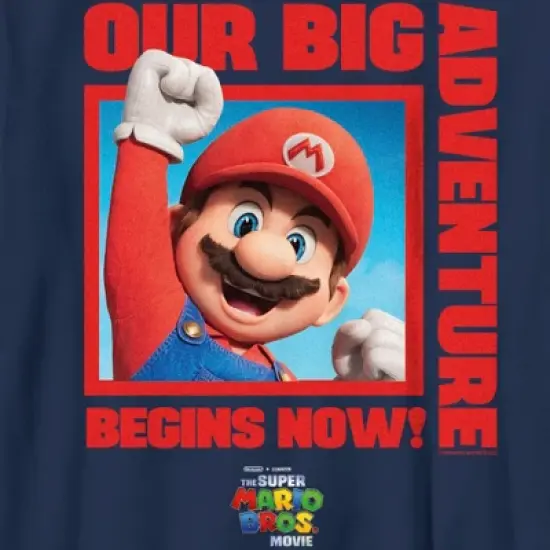 Boy's The Super Mario Bros. Movie Mario Our Big Adventure Begins Now Red T-Shirt image {1}