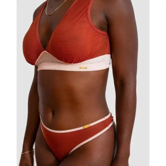 AnaOno Women's Asha Mesh Pocketed Plunge Bralette image {4}