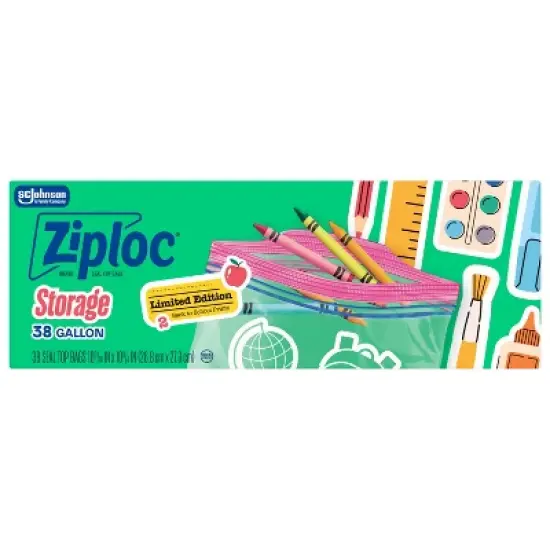 Ziploc Gallon Food Storage Bags - 38 ct - Target Exclusive Back to School Designs image {2}