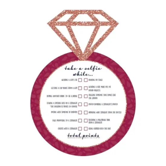 Big Dot of Happiness Vino Before Vows - Selfie Scavenger Hunt - Winery Bridal Shower or Bachelorette Party Game - Set of 12 image {1}