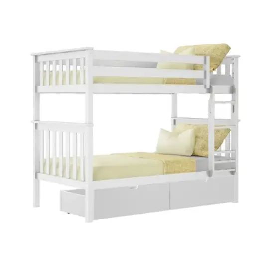 Max & Lily Twin over Twin Bunk Bed with Under Bed Storage Drawers image {8}