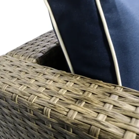 Outsunny 6 Pieces Outdoor PE Rattan Sofa Set, Sectional Conversation Wicker Patio Couch Furniture Set with Cushions and Coffee Table image {5}