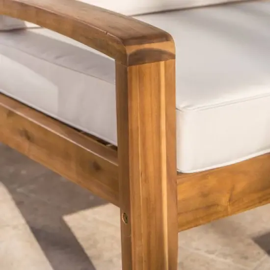 Grenada 2pc Acacia Wood Patio Chat Set - Christopher Knight Home image {3}