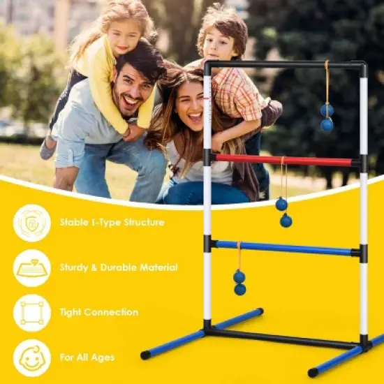 Costway Ladder Ball Toss Game Set Indoor Outdoor W/6 Bolas Score Tracker Carrying Bag image {2}