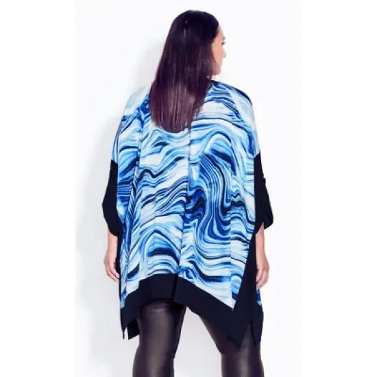 Women's Plus Size Stella Print Jacket - azure | AVENUE image {1}