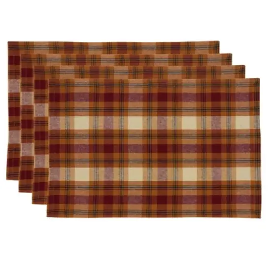 Saro Lifestyle Plaid Placemat, 13"x19" Oblong, Rust (Set of 4) image {2}