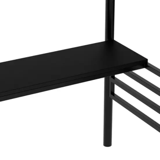 Metal Twin Size Loft Bed with Desk, Black - ModernLuxe image {9}