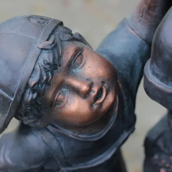 Northlight 29" Children at the Water Pump Well Outdoor Patio Garden Fountain - Black/Bronze image {3}