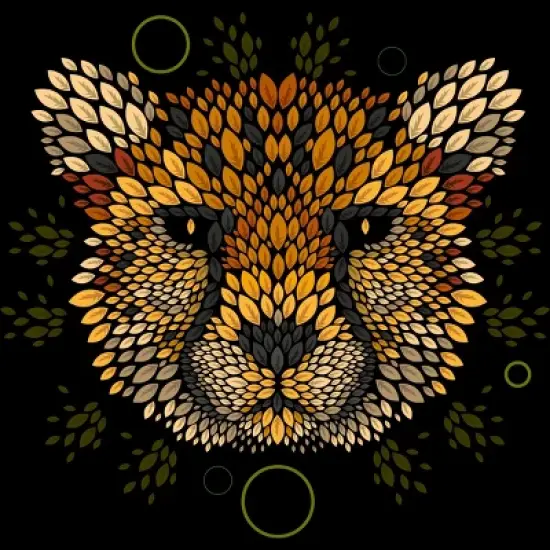 Junior's Design By Humans Cheetah Face By LetterQ T-Shirt image {1}