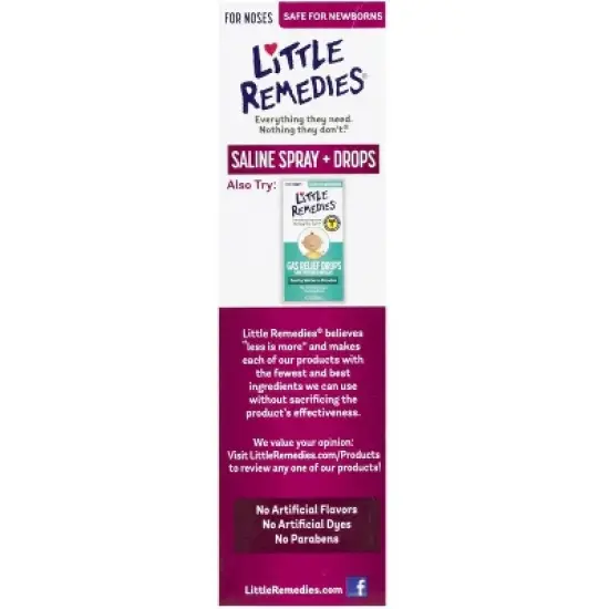 Little Remedies Saline Spray and Drops, Safe for Newborn Babies - 1 fl oz image {4}