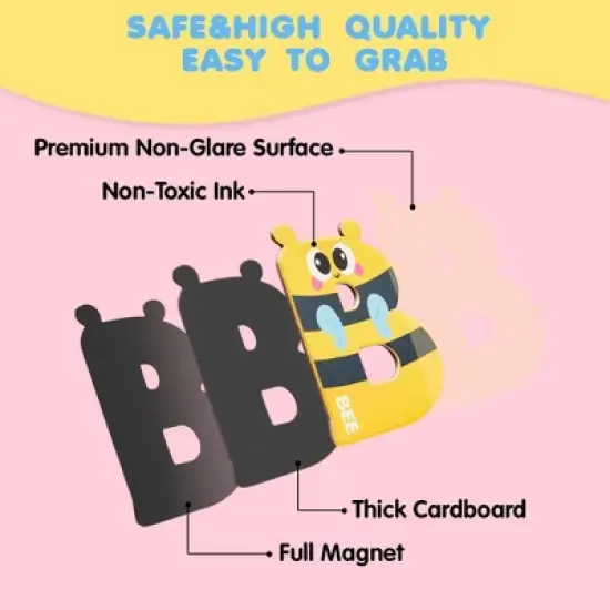 Joyfy Wooden Magnetic Letters, 26 Alphabet Fridge Magnets for Toddlers & Kids, Animal Educational Toys, Preschool ABC Spelling Learning Toys for Kids image {2}