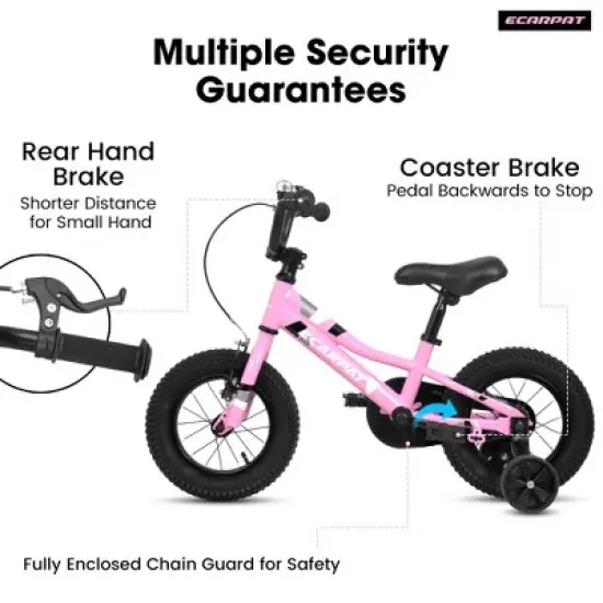 YONWAY 20 Inch Kids Bike 1-Speed Front V Brakes Rear Grip Brake With Enclosed chain guard for 3-5Years Boys Girls Child Bicycles image {2}