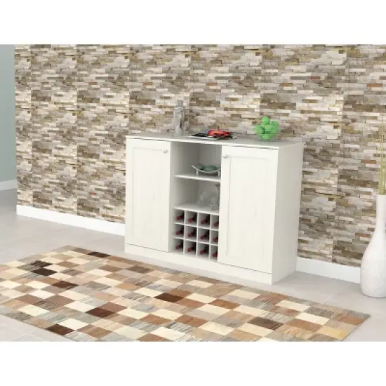 2 Doors Buffet Cabinet White - Inval image {1}
