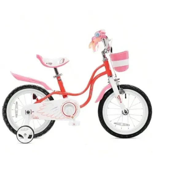VASIP 14 Inch Girls Bike Kids Bicycle With Basket & Mudguards Toddler Beginner Child Cycle For Age 3-10 Years, Training Wheels Options image {6}