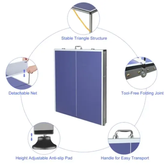 Dexmalle 5ft Mid-Size Table Tennis Table Foldable image {3}
