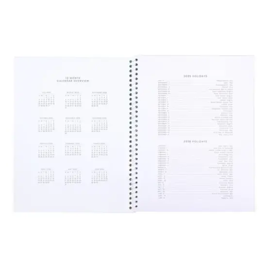 Yoobi SmileyWorld 8.5"x11" 2025-2026 Monthly Planner Teal Holographic Smiley image {4}