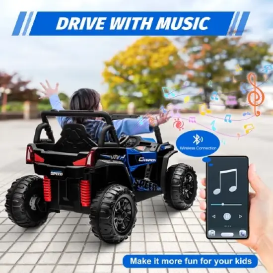 12V Kids Ride On Truck with Parent Remote Control, Electric Car with Spring Suspension, Led Lights, Wireless Connection image {1}