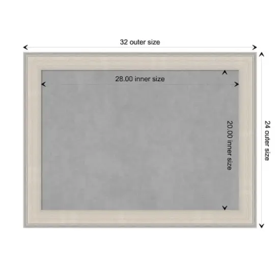 32"x24" Cottage Framed Magnetic Board White/Silver - Amanti Art: Metal Wall Mount, No Choking Hazard, Presentation Board image {9}