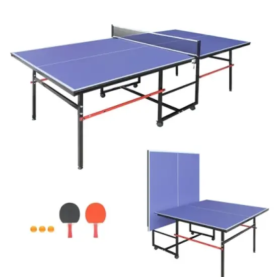Portable Ping Pong Table, Professional Indoor/Outdoor Table Tennis Tables Game with Net for Adults/Teens,2 Tennis Paddles and 3 Balls image {6}