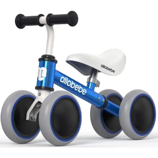 Allobebe 4-Wheel Baby Balance Bike with Adjustable Seat Mint Green image {10}