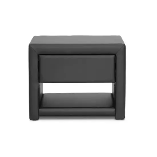 Massey Upholstered Modern Nightstand - Baxton Studio image {1}