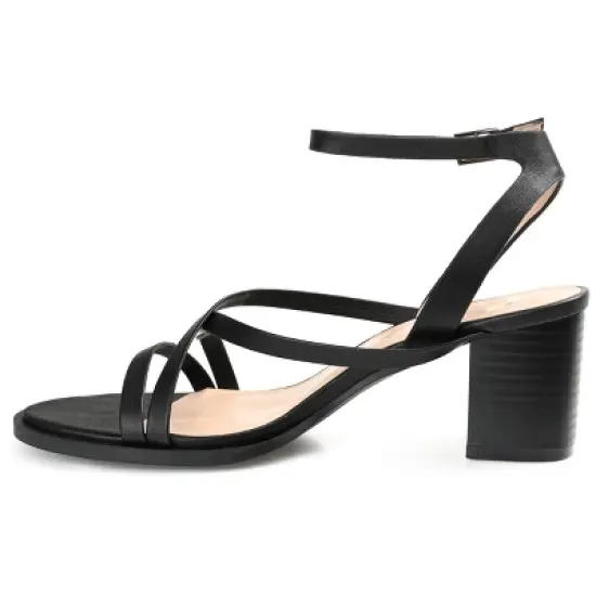 Journee Collection Womens Anikah Buckle Ankle Strap Stacked Heel Sandals image {1}