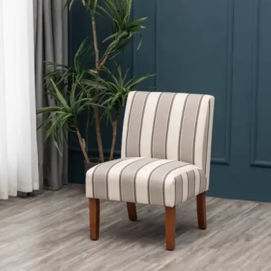Armless Slipper Accent Chair Striped - WOVENBYRD image {13}