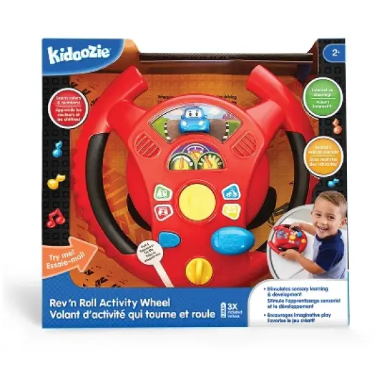 Kidoozie Rev N Roll Activity Wheel, Interactive Steering Activity with Bilingual Learning for Children ages 2+ image {1}