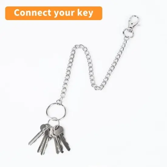 Unique Bargains 25cm Length Metal Key Ring Keychain with Clip Hook Silver Tone 2 Pcs image {5}