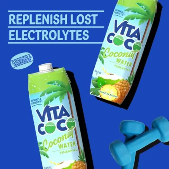 Vita Coco Pineapple Coconut Water - 1 L (33.8 fl oz)Carton image {4}