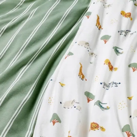 Fitted Jersey Crib Sheet - Safari Stripes - 2pk - Cloud Island&trade; image {2}
