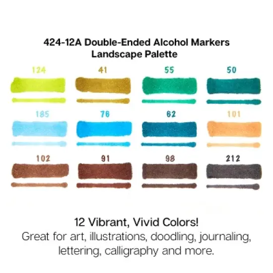 KINGART PRO Double-Ended Markers 12 Landscape Colors image {3}