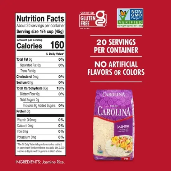 Carolina Long Grain Jasmine Rice - 2lbs image {9}