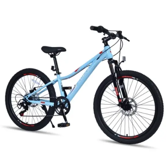 VASIP 24 Inch Mountain Bike for Kids & Teens - Boys and Girls Shimano 6-Speed Bicycle, Lightweight Frame, All-Terrain Tires image {6}