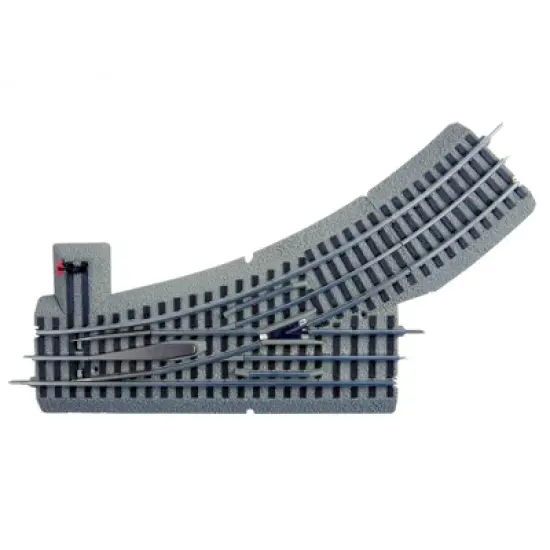 Lionel Trains O-Gauge Fastrack O36 Manual Left Hand Switch Track Piece w/ Curve image {1}