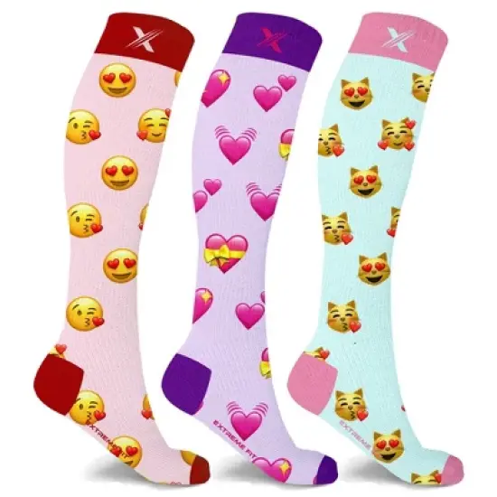 Extreme Fit Emoji Fun And Expressive Compression Socks - 3 Pair image {3}