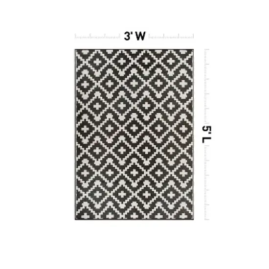 World Rug Gallery Trellis Geometric Reversible Plastic Outdoor Rugs image {11}