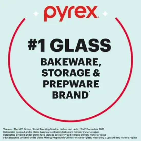 Pyrex 6pc Bake and Store Set (3 Containers and 3 Lids): Glass Bakeware, Odor & Stain-Resistant, Microwave & Dishwasher Safe image {1}