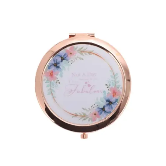Unique Bargains Elegant Makeup Mirror Rose Gold Tone 1 Pc image {5}