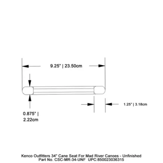 Kenco Outfitters 34" Cane Seat for Mad River Canoes - Unfinished image {5}