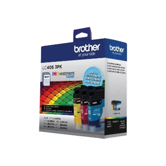 Brother LC4063PKS Cyan/Magenta/Yellow Standard Yield Ink Cartridges 3/Pack image {4}