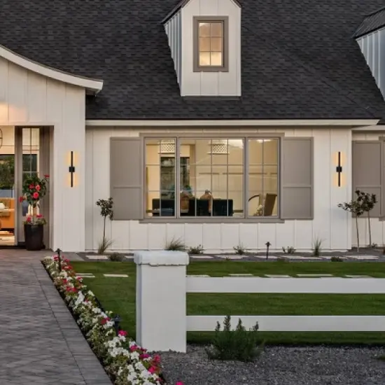 C Cattleya Black 2-Light 26W Dimmable LED Outdoor Wall Light with Frosted Glass Diffuser image {5}