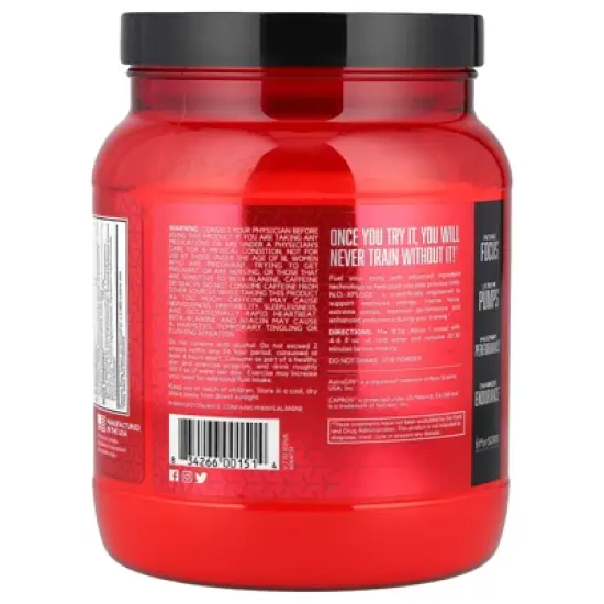 BSN N.O.-XPLODE Pre Workout Supplement with Creatine, Beta-Alanine, and Energy, Flavor: Fruit Punch, 60 Servings image {2}